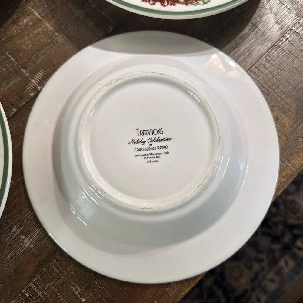Christopher Radko Traditions Holiday Celebration Tree Dinner Bowls- 4